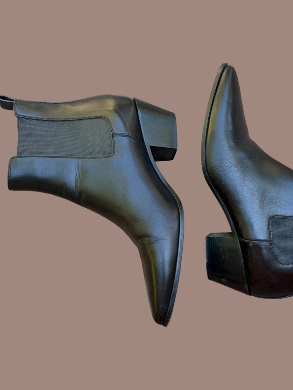SAINT LAURENT YSL Paris Black Leather Rock N Chelsea Boots 39 1/2 9 8.5